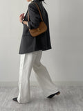 Oxford Cotton Wide Pants