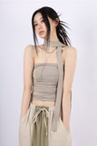 Scarf shirring top bustier