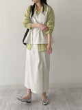 [Set-up Available] Catch Slit Banding Long Skirt