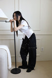 rivet zipper pants