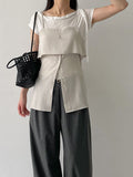 Wave Tie Boat Neck Short Sleeve T-shirt