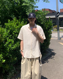 Seullo see-through check short sleeve shirt