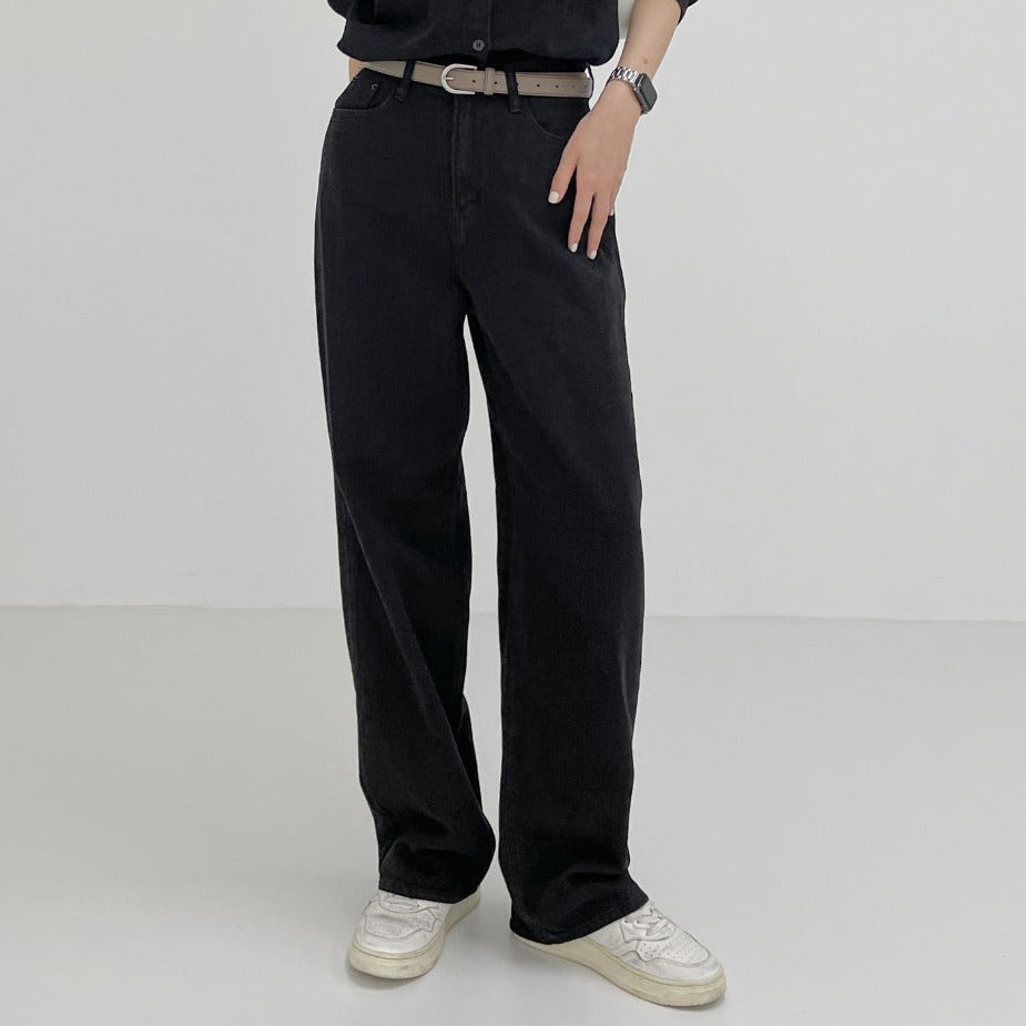 【INCHANT ME】Slab Denim Wide Pants INCHANT ME(インチャントミー) - スラブデニムワイドパンツ