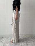 Hugo Belted One-Tuck Wide Slacks