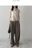 French Stripe Wide Slacks