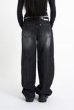 Black Lightning Balloon Denim Pants