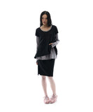 Sheer Panel Flare Tee