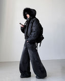 Veil Crack Wide Denim