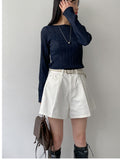 Culotte Wide Denim Shorts