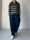 Stripe Half Zip-Up Knit