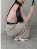 Boatneck See-Through Knit T-Shirt