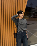 Chrome Henley Neck Long Sleeve