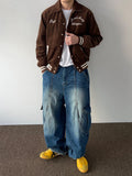 Curve Cut Washing Cargo Denim