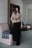 River Drop Shirring Long Skirt