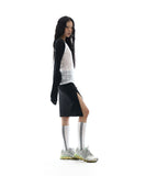 Button Slit Track Skirt