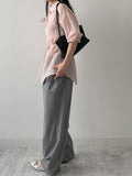 Color Matching Banding Stripe Wide Slacks
