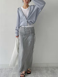 Shirred Layered Long Skirt