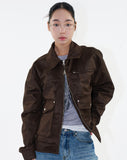 Beton coated suede jacket