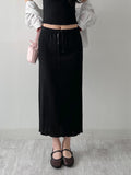 [SET] Pleated Sleeveless Skirt Two-Piece Set