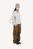 Utility Pintuck Wide Cotton Pants