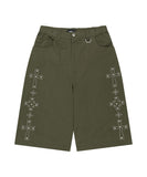 CROSS STUD TWILL SHORTS