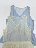 Tencel See-through Frill Sleeveless Blouse