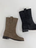Matte Western Round Boots