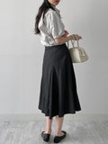 Zico Nylon Pintuck Midi Skirt