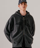 Running pigment hood zip-up