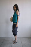 OPEN-BACK DRAPED HALTER TOP