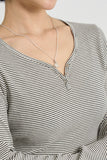 Bane stripe henley crop tee