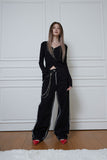 black&white stitch pants