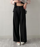 Launer Pocket Two-Tuck Wide Slacks