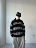 Collar Over Stripe Knit
