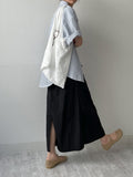 Pocket nylon long skirt