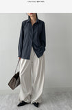 [Skirt SET] Basil Wrap Loose-Fit Shirt