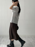 Balloon Tie Mock Neck Half Blouse
