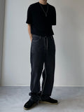 Reverse Cutting Black Denim