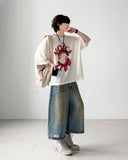 Grease Damage Bermuda Denim