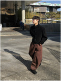 Vibrick Brown Balloon Wide Pants