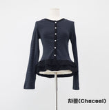 Bombom Frill Stripe Cardigan