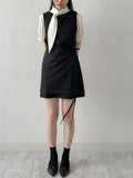 [Short Sleeve Version] Bob Tie Loose Fit Blouse