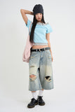 Layered off-shoulder T-shirt