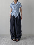 Sheer stripe parachute pants