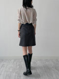 Kino Pleated Midi A-line Skirt