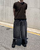 Henryneck Rib Knit Short Sleeve Tee