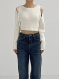 Forming double hole crop knit