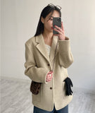 [wool90%] Heavy Wool Overfit Single Jacket
