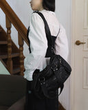 Vintage multi-pocket shoulder bag