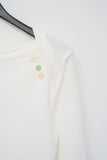 (W) Boat Shape Button Top